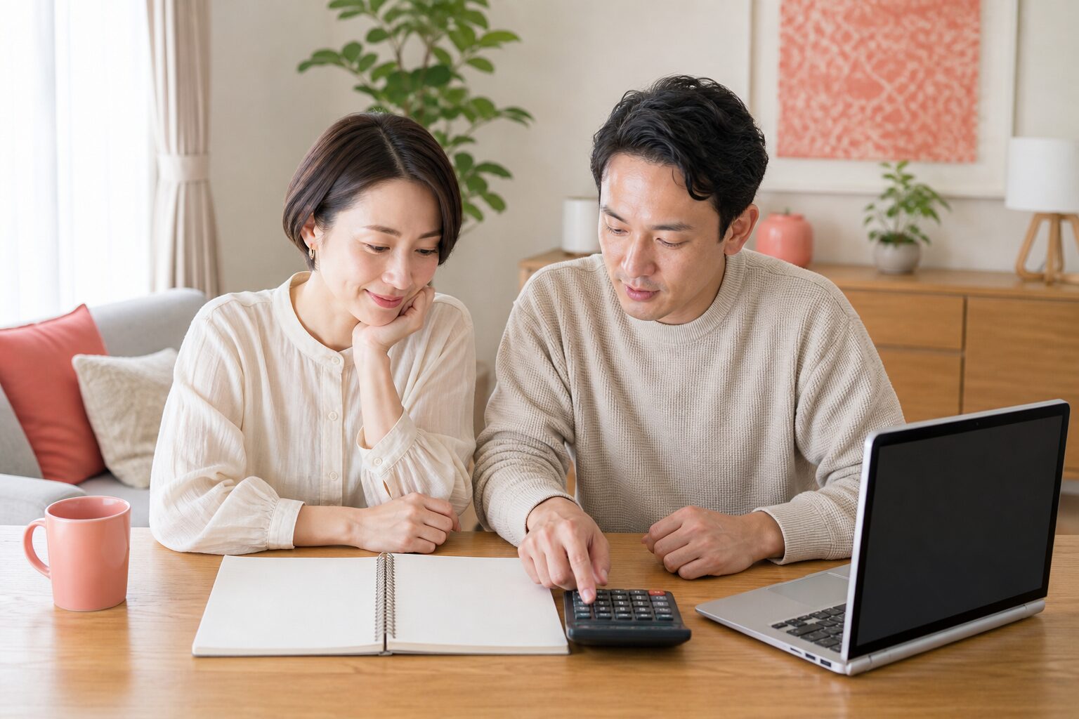 結婚相談所の料金を比較する日本人カップル